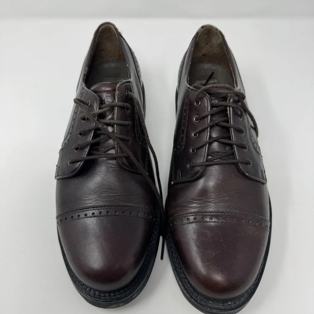 Timberland Mens Size 8.5 Oxford Cap Toe Dress Shoes Dark Brown‎ Leather 92074
